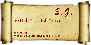 Soltész Génia névjegykártya